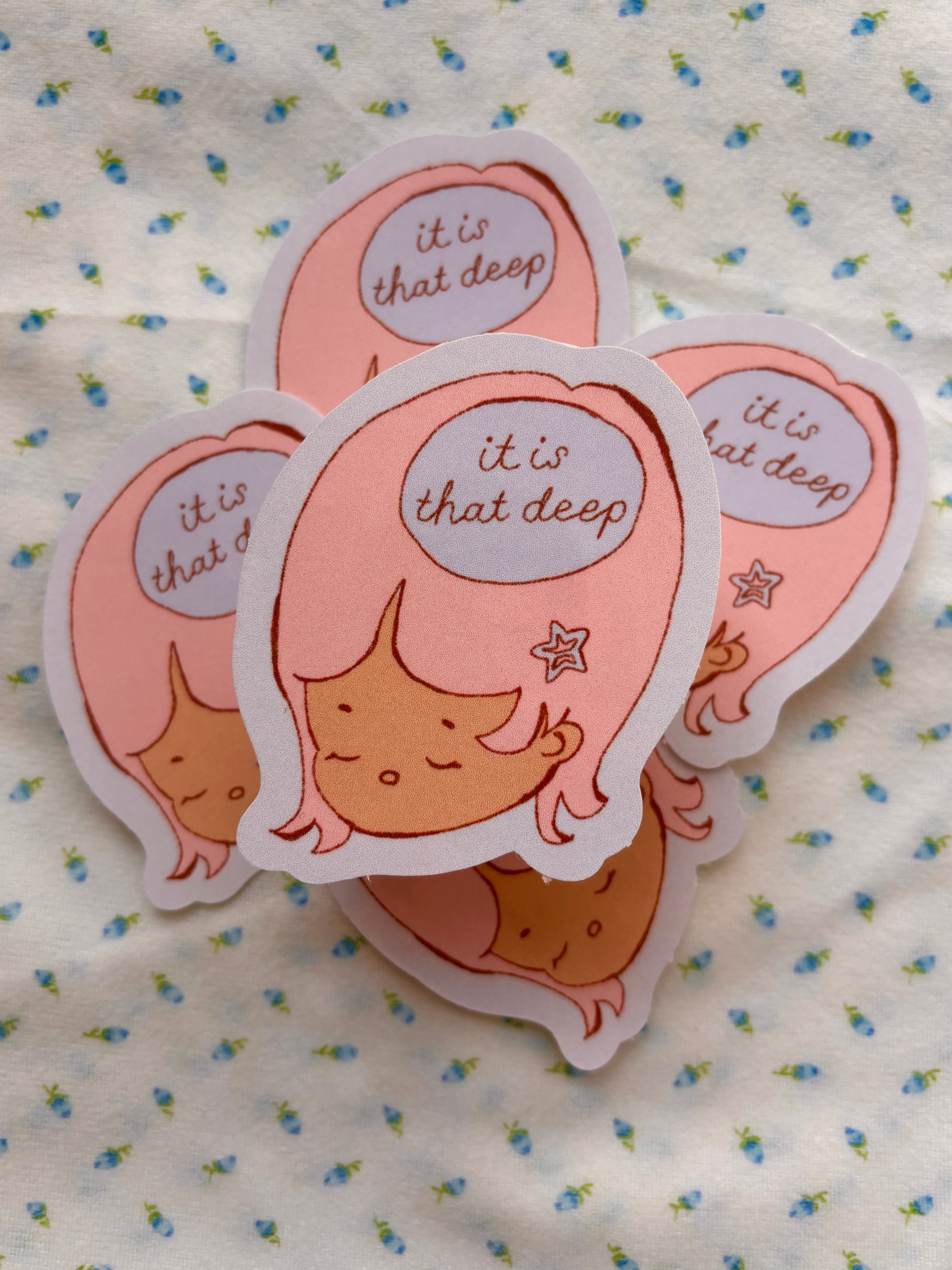 it is that deep sticker | blue |
