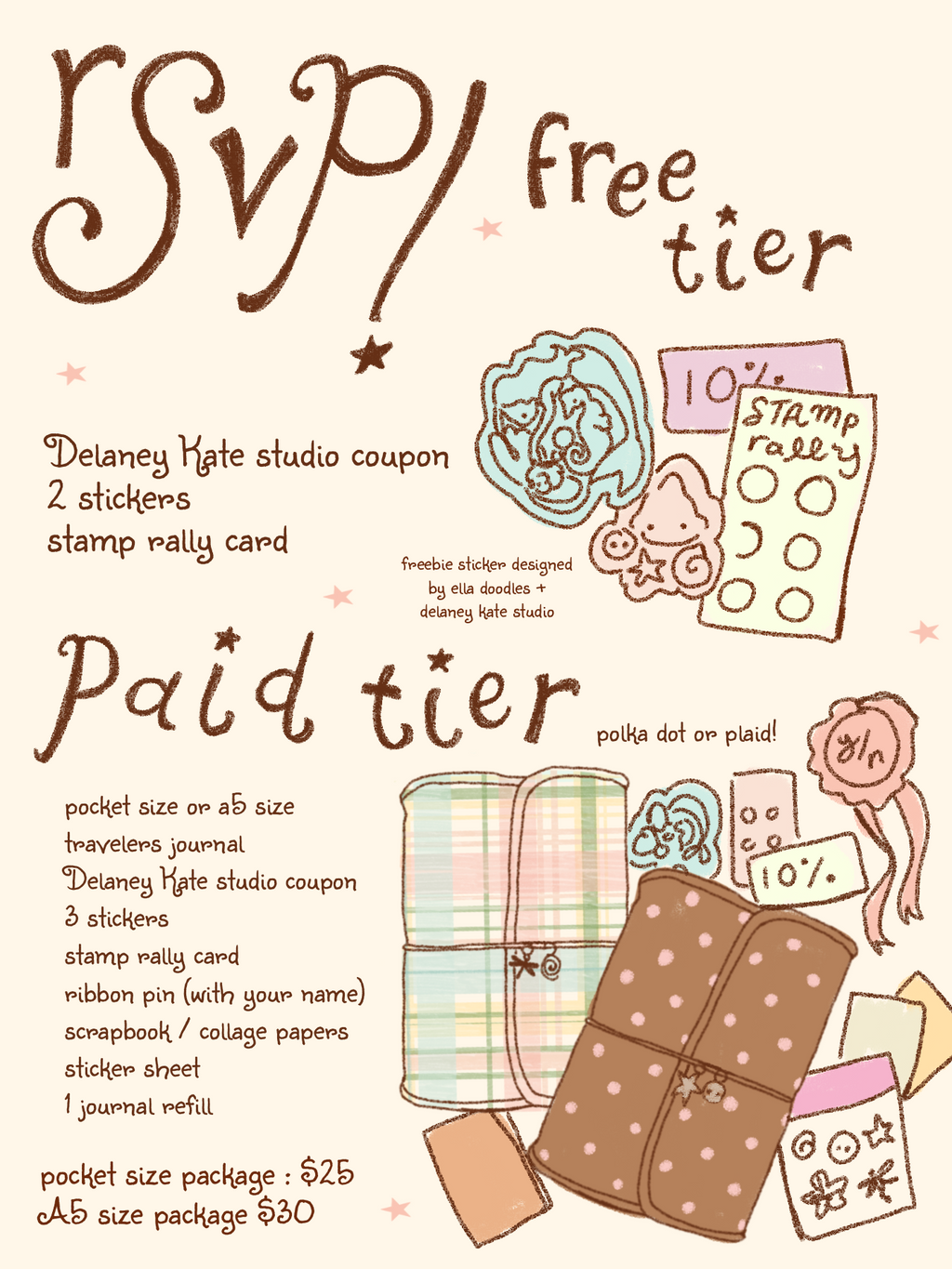 paid tier rsvp - tiny treasures the event | polka dot travelers journal (2 sizes)