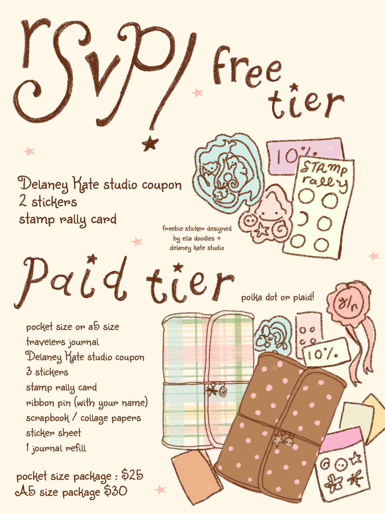 paid tier rsvp - tiny treasures the event | polka dot travelers journal (2 sizes)