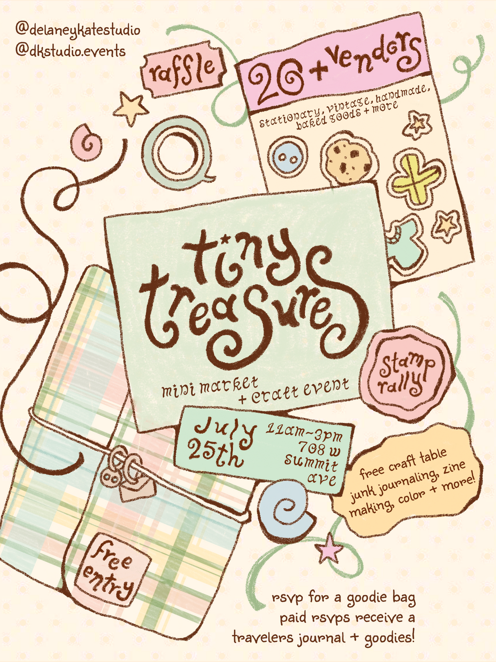 paid tier rsvp - tiny treasures the event | polka dot travelers journal (2 sizes)