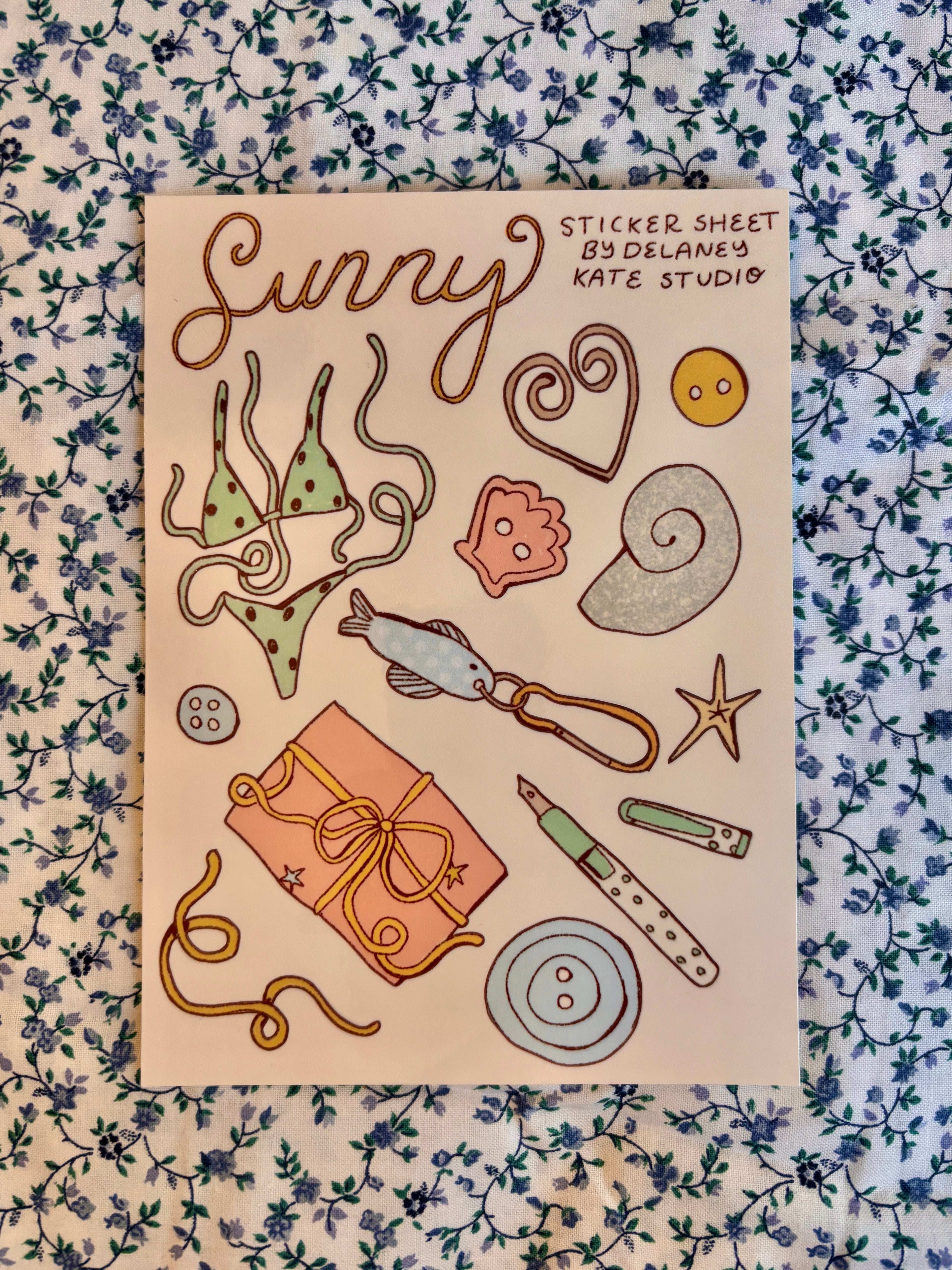 sunny sticker sheet